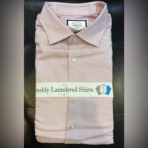 CHARLES TYRWHITT non-iron classic fit red white and blue pattern button down